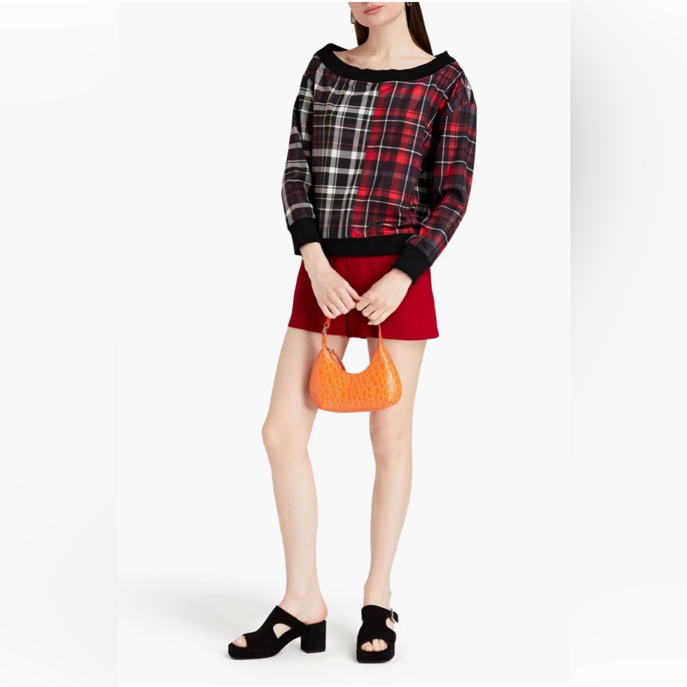 ALICE + OLIVIA | Natalie checked stretch-jersey sweatshirt | Size XS | NWT